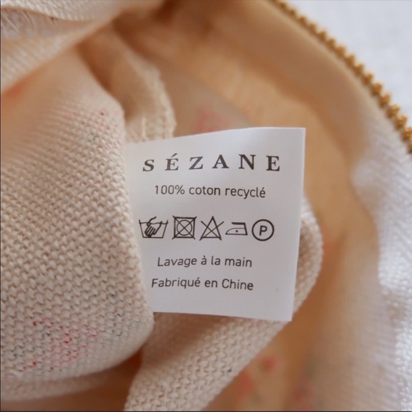 Sezane Frou-frou Ruffle Organic Cotton Floral Printed Zipped Pouch - Picture 5 of 5